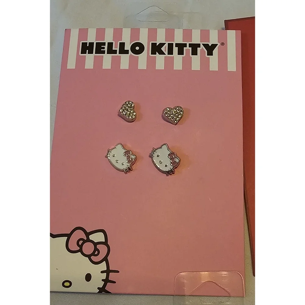 Lot Of 5 Claries Kids Hello Kitty Earrings And Keychain